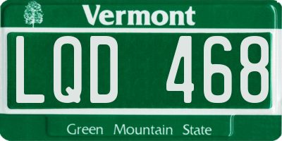 VT license plate LQD468