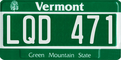 VT license plate LQD471