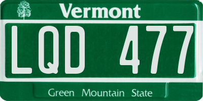 VT license plate LQD477