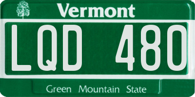 VT license plate LQD480