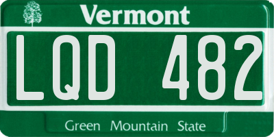 VT license plate LQD482