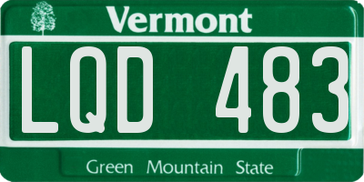 VT license plate LQD483