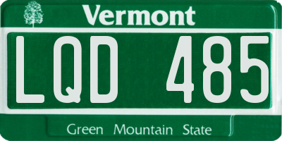 VT license plate LQD485