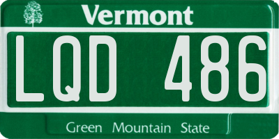 VT license plate LQD486
