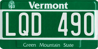 VT license plate LQD490