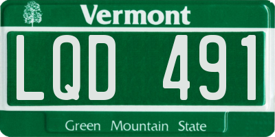 VT license plate LQD491