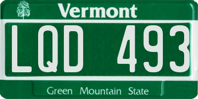 VT license plate LQD493