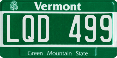 VT license plate LQD499