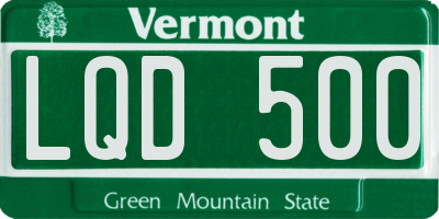 VT license plate LQD500