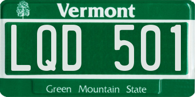 VT license plate LQD501