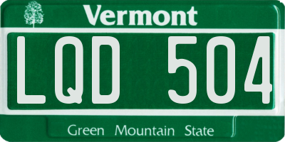 VT license plate LQD504
