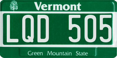 VT license plate LQD505
