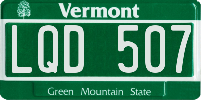VT license plate LQD507