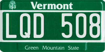 VT license plate LQD508