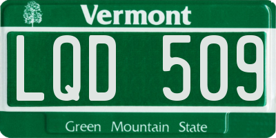 VT license plate LQD509