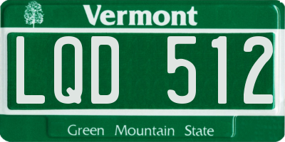 VT license plate LQD512