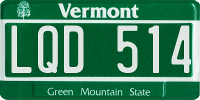 VT license plate LQD514