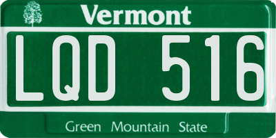 VT license plate LQD516