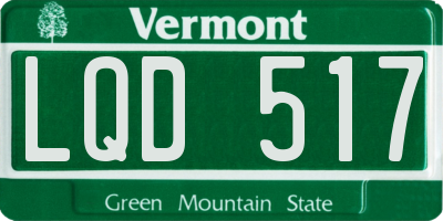 VT license plate LQD517