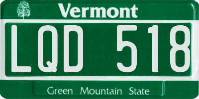 VT license plate LQD518