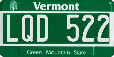 VT license plate LQD522