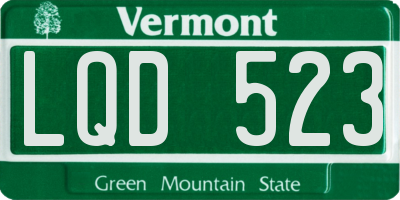 VT license plate LQD523