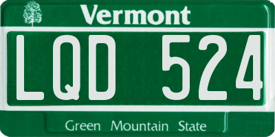 VT license plate LQD524