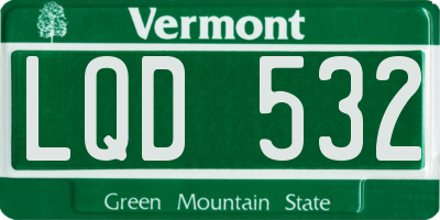VT license plate LQD532