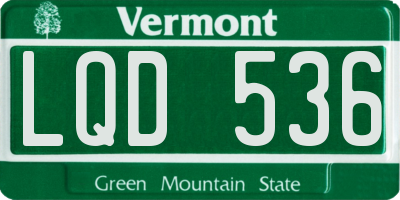 VT license plate LQD536