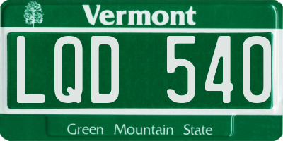 VT license plate LQD540