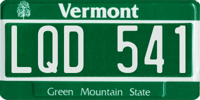VT license plate LQD541
