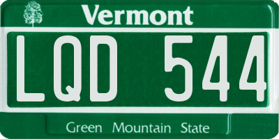 VT license plate LQD544