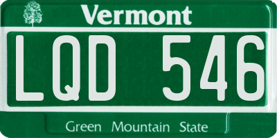 VT license plate LQD546