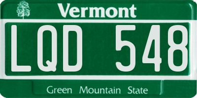 VT license plate LQD548