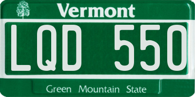 VT license plate LQD550