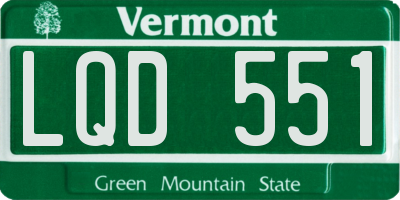 VT license plate LQD551
