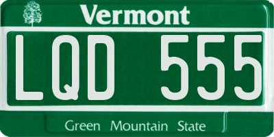 VT license plate LQD555