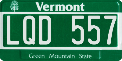 VT license plate LQD557