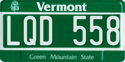 VT license plate LQD558