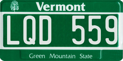 VT license plate LQD559