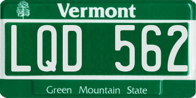 VT license plate LQD562