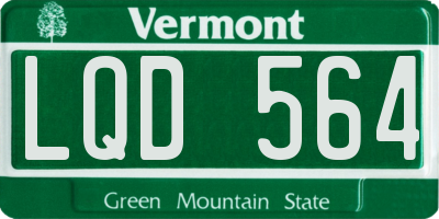 VT license plate LQD564
