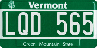 VT license plate LQD565