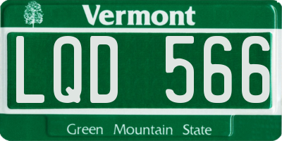 VT license plate LQD566