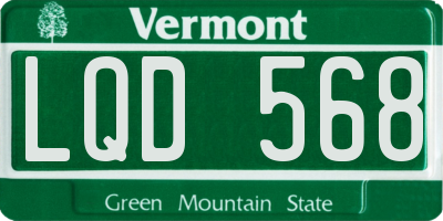 VT license plate LQD568
