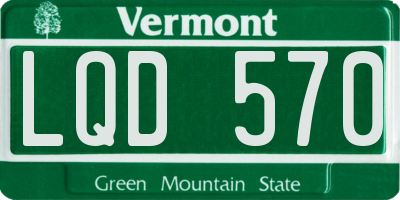 VT license plate LQD570