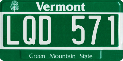 VT license plate LQD571