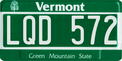 VT license plate LQD572