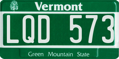 VT license plate LQD573