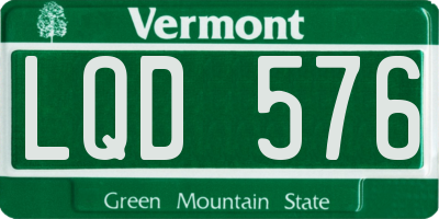 VT license plate LQD576